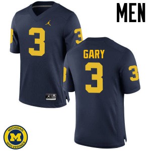 Mens Michigan #3 Rashan Gary Navy NCAA Jerseys 442484-937