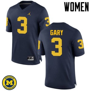 Women Wolverines #3 Rashan Gary Navy High School Jersey 220083-399