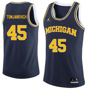 Men's University of Michigan #45 Rudy Tomjanovich Navy Embroidery Jersey 564188-915