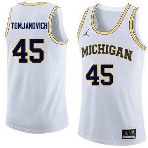 Men's Michigan Wolverines #45 Rudy Tomjanovich White College Jerseys 236855-540