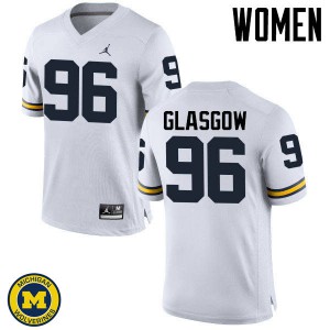Womens Michigan #96 Ryan Glasgow White Embroidery Jerseys 936800-549