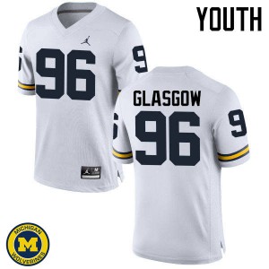 Youth Michigan Wolverines #96 Ryan Glasgow White Stitch Jerseys 369375-604