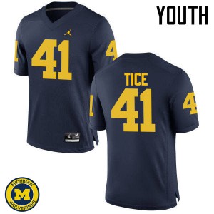 Youth University of Michigan #41 Ryan Tice Navy University Jerseys 105440-239