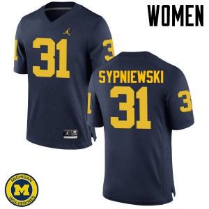 Women University of Michigan #31 Scott Sypniewski Navy University Jerseys 921554-340