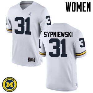 Women Wolverines #31 Scott Sypniewski White University Jersey 600539-863