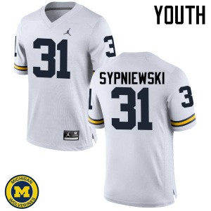 Youth University of Michigan #31 Scott Sypniewski White Player Jersey 364067-352