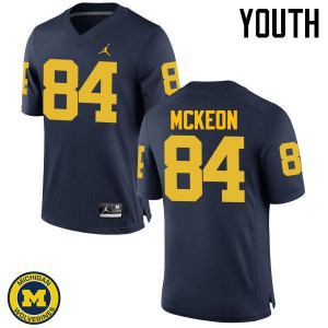 Youth Wolverines #84 Sean McKeon Navy College Jerseys 532291-825
