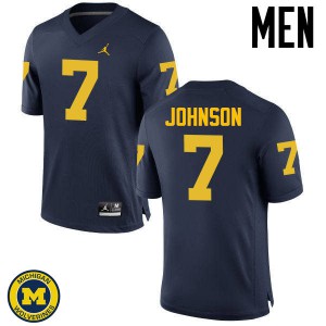 Men Michigan Wolverines #7 Shelton Johnson Navy High School Jerseys 449676-904