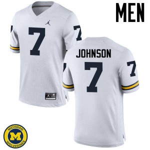 Men Michigan Wolverines #7 Shelton Johnson White NCAA Jerseys 496695-301