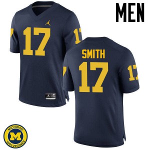 Men's Michigan #17 Simeon Smith Navy Official Jerseys 255779-748