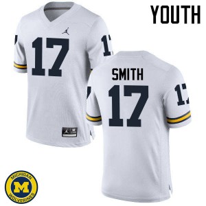 Youth Michigan #17 Simeon Smith White College Jersey 535470-546