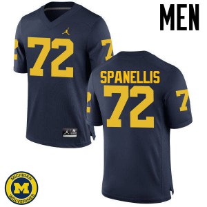 Men Michigan #72 Stephen Spanellis Navy Player Jersey 361116-549