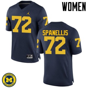 Womens Michigan #72 Stephen Spanellis Navy High School Jersey 905626-929