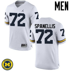 Mens Michigan Wolverines #72 Stephen Spanellis White NCAA Jersey 151654-119