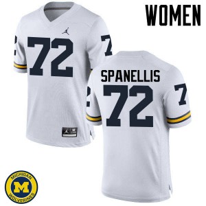 Womens Michigan Wolverines #72 Stephen Spanellis White University Jerseys 940819-352