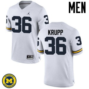 Men Michigan Wolverines #36 Taylor Krupp White Player Jerseys 477688-242