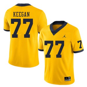 Men Michigan #77 Trevor Keegan Yellow University Jerseys 278703-982