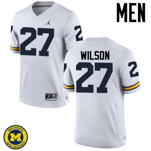 Men Michigan Wolverines #27 Tru Wilson White Official Jerseys 445614-286