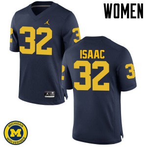 Women's Michigan #32 Ty Isaac Navy Embroidery Jersey 596447-357
