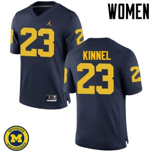 Women's Michigan Wolverines #23 Tyree Kinnel Navy Stitch Jerseys 236195-549