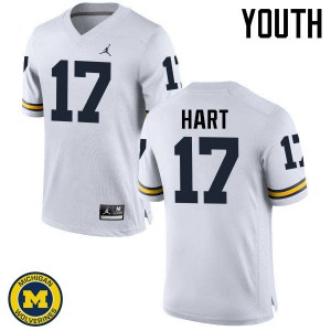 Youth Michigan #17 Will Hart White Football Jerseys 890014-504