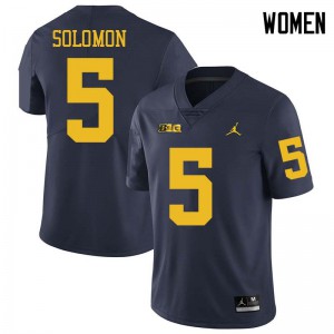 Women's University of Michigan #5 Aubrey Solomon Navy Jordan Brand Player Jerseys 473088-994