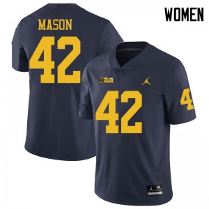 Women Michigan #42 Ben Mason Navy Jordan Brand College Jersey 776974-927