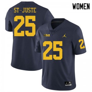 Women Wolverines #25 Benjamin St-Juste Navy Jordan Brand Stitched Jerseys 755498-691