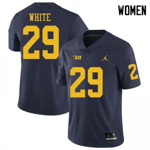 Women's Michigan #29 Brendan White Navy Jordan Brand Alumni Jerseys 855628-858