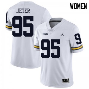Women Michigan #95 Donovan Jeter White Jordan Brand Stitched Jersey 890798-630