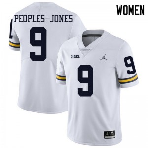 Women's Wolverines #9 Donovan Peoples-Jones White Jordan Brand University Jersey 523464-793