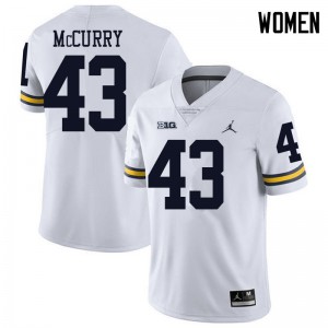 Women Michigan Wolverines #43 Jake McCurry White Jordan Brand Embroidery Jersey 379863-753