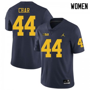 Womens Michigan #44 Jared Char Navy Jordan Brand University Jerseys 689809-519