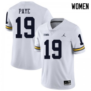 Women's Michigan #19 Kwity Paye White Jordan Brand Alumni Jerseys 294624-980