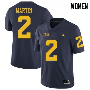 Women's Michigan Wolverines #2 Oliver Martin Navy Jordan Brand Alumni Jerseys 981187-231