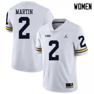 Women University of Michigan #2 Oliver Martin White Jordan Brand NCAA Jersey 455920-309