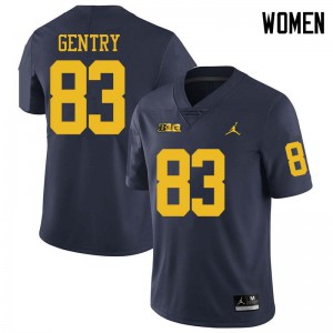 Womens University of Michigan #83 Zach Gentry Navy Jordan Brand High School Jerseys 492501-527