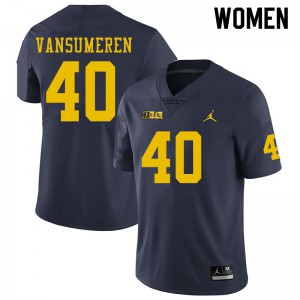 Womens University of Michigan #40 Ben VanSumeren Navy Player Jerseys 945748-217
