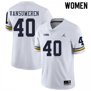 Women's Michigan Wolverines #40 Ben VanSumeren White Player Jersey 861442-957