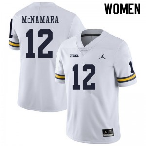 Women Michigan #12 Cade McNamara White University Jersey 924110-185