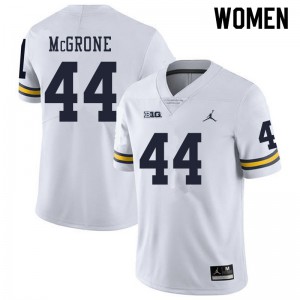 Women University of Michigan #44 Cameron McGrone White NCAA Jerseys 766554-723