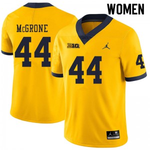 Women's Michigan #44 Cameron McGrone Yellow Stitch Jerseys 818655-566
