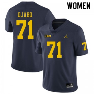 Women Michigan Wolverines #71 David Ojabo Navy Stitch Jersey 484699-248