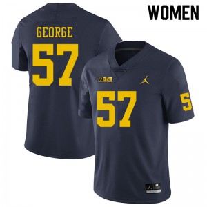 Womens Michigan #57 Joey George Navy Stitch Jersey 329830-747