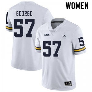 Women's Michigan #57 Joey George White NCAA Jerseys 141758-792