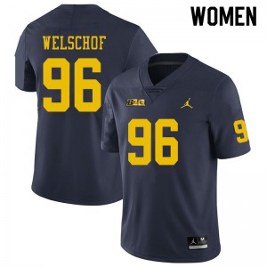 Women University of Michigan #96 Julius Welschof Navy Embroidery Jersey 578818-192