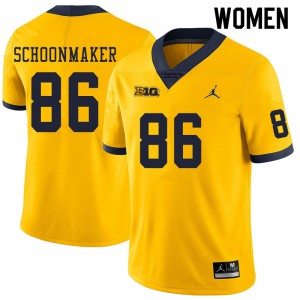 Women's Michigan Wolverines #86 Luke Schoonmaker Yellow Player Jerseys 331688-551