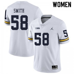 Women Wolverines #58 Mazi Smith White Football Jerseys 639655-575