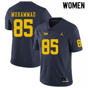 Women's University of Michigan #85 Mustapha Muhammad Navy Alumni Jerseys 403715-899