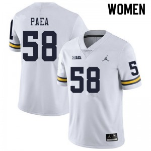 Women's Michigan #58 Phillip Paea White Stitched Jersey 921851-944